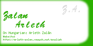 zalan arleth business card